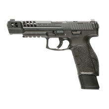 VP9A1 Match, Semi-automatic, Striker Fired, Polymer Frame Pistol, Full Size, 9MM, 5.51" Barrel, Matte Finish, Black, Interchangeable Grips, Tritium Front Sight with Blacked Out Serrated Rear Sight, Trigger Safety, 20 Rounds, 2 Magazines, Includes (6)-Gri