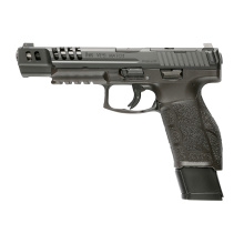 VP9A1 Match, Semi-automatic, Striker Fired, Polymer Frame Pistol, Full Size, 9MM, 5.51" Barrel, Matte Finish, Black, Interchangeable Grips, Tritium Front Sight with Blacked Out Serrated Rear Sight, Trigger Safety, 15 Rounds, 2 Magazines, Includes (6)-Gri