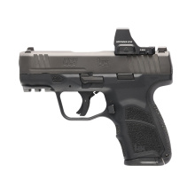 CC9, Semi-automatic, Striker Fired, Polymer FramePistol, Sub-Compact, 9MM, 3.32" Barrel, DLC Finish, Black, Front Tritium Night Sight, (1)-12 Round Magazine and (1)-10 Round Magazine, Includes Vortex Defender Open Emitter Red Dot Sight 81001354