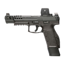 VP9A1 Match, Semi-automatic, Striker Fired, Polymer Frame Pistol, Full Size, 9MM, 5.51" Barrel, Matte Finish, Black, Interchangeable Grips, Blacked Out Serrated Front and Rear Sights, Trigger Safety, 10 Rounds, 2 Magazines, Includes (6)-Grip Panels, (5)-