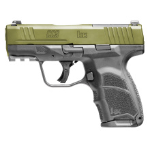 CC9, Semi-automatic, Striker Fired, Polymer Frame Pistol, Sub-Compact, 9MM, 3.32" Barrel, Cerakote Finish, Black Frame, Cerakote Bazooka Green Slide, Front Night Sight, 2 Magazines, 10 Rounds 81001402
