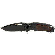 SIG K320 AXG Classic, Folding Knife, Cerakote Finish, Black, Drop Point, 3.5" Blade Length, CPM-S30 V Blade Steel, Plain Edge, ABLE Lock, Heritage Walnut Inserts with Checkered Texture 36377