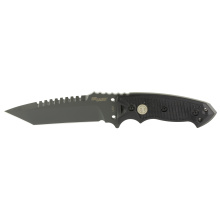 Sig EX-F01 Tactical, Fixed Blade Knife, Cerakote Finish, Gray, Black G10 Handle, Tanto Point, Plain Edge with Saw Back, 5.5" Blade Length, Includes Automatic Retention Sheath with Torx Tool 37122