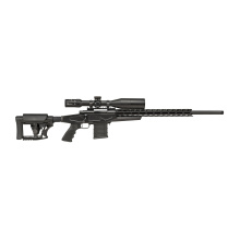 1500 APC Chassis, Bolt Action Rifle, 25 Creedmoor, 24" Heavy Threaded Barrel, Matte Finish, Blued, Cerakote Finish, Black, LUTH-AR MBA-4 Fully Adjustable Stock, Right Hand, 10 Rounds, 3 Magazines, Includes Nikko Stirling 4-16X50mm Scope, Buffalo River Bi