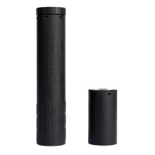 Flow 9 M, Suppressor, 9MM, 8.6" Length, 1.38" Diameter, Titanium Construction, 8.5oz, Cerakote Finish, Black, Includes 1/2x28 Booster Assembly 3870