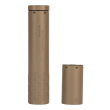 Flow 9 M, Suppressor, 9MM, 8.6" Length, 1.38" Diameter, Titanium Construction, 8.5oz, Cerakote Finish, Flat Dark Earth, Includes 1/2x28 Booster Assembly 3877