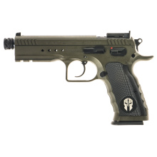 Defiant Tactical Pro, Semi-automatic, DA/SA, Steel Frame Pistol, 9MM, 4.5" Barrel, 1/2X28 Thread Pitch, Cerakote Finish, Olive Drab Green, Single Thumb Safety, Adjustable Sights, Optics Ready, (1)-20 Round Magazine and (1)-17 Round Magazine TF-TACPRO-9G