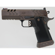 2K11 PRO Royal, Semi-automatic, 1911, Full Size, Steel Frame Pistol, 9MM, 4.25" Barrel, PVD Finish, Bronze, Black DLC Barrel, MJD Composite Grips, Fixed Rear Sight, Fiber Optic Front Sight, Optics Ready, RMR Footprint, Ambidextrous Thumb Safety, 10 Round