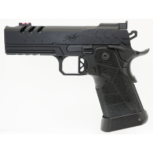 2K11 PRO Comp, Semi-automatic, 1911, Full Size, Steel Frame Pistol, 9MM, 4.25" Compensated Barrel, DLC Finish, Black, Carbon Fiber Grips, Fiber Optic Front Sight with Adjustable Rear Sight, Optic Ready, RMR Footprint, Ambidextrous Thumb Safety, 10 Rounds