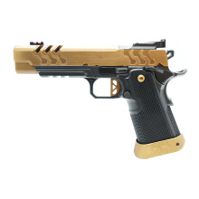 2K11, 1911, Semi-automatic, Full Size, Steel Frame Pistol, 9MM, 5" Compensated Barrel, PVD Finish, Coyote Bronze, Optic Ready, Adjustable Iron Sights, Manual Safety, (1)-17 Round and (2)-20 Round Magazines, Includes Magwell 3500093