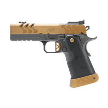 2K11 PRO, 1911, Semi-automatic, Full Size, Steel Frame Pistol, 9MM, 4.25" Compensated Barrel, PVD Finish, Coyote Bronze, Optic Ready, Adjustable Sights, Manual Safety, 19 Rounds, 2 Magazines, Includes Magwell 3500094
