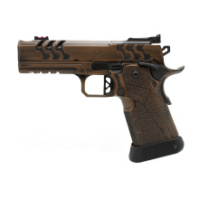 2K11 PRO, 1911, Semi-automatic, Full Size, Steel Frame Pistol, 9MM, 4.25" Compensated Barrel, Cerakote Finish, Distressed Sandstone, Adjustable Sights, Manual Safety, 19 Rounds, 2 Magazines, Includes Magwell 3500099