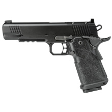 DS Warrior LS, Semi-automatic, Metal Frame Pistol, 1911, Full Size, 9MM, 6" Bushing Barrel with Deep Crown, KimPro Finish, Black, Carbon Fiber Grips, Tritium Front Sight, Optics Ready, Includes C&H RMR Optic Mount, Ambidextrous Thumb Safety, 10 Rounds, 2