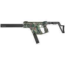 Vector CRB Gen III, Semi-automatic Rifle, 10MM, 16" Threaded Barrel, 9/16X24 Thread Pitch, Cerakote Finish, Ironwood Delta Camo, Adjustable Folding Stock, Low-Profile Flip-Up Sights, 10 Rounds, 1 Magazine KV10-3CRD01