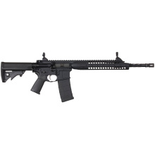 IC-A5 Rifle 5.56mm NATO 16.1 Inch Threaded Spiral Fluted Barrel 1/2x28 TPI LWRCI Adjustable Compact Stock Black 30 Round