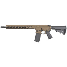 Direct Impingement Rifle, Semi-automatic Rifle, 223 Remington/5.56 NATO, 16.1" Cold Hammer Forged Spiral Fluted Heavy Barrel, 1:7 Twist, Burnt Bronze Finish, LWRCI Compact Stock, Magpul MOE+ Grip, 10 Rounds, MLOK Rail, LWRCI Rail Panels, LWRCI A2 Flash H