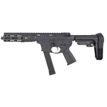 IC-9 Pistol, Semi-automatic, AR, 9mm, 8" Barrel, Threaded 1/2X28, Anodized Finish, Black, SBA3 Pistol Brace, 30 Rounds, 1 Magazine ICP9B8SBA3