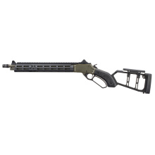 1894 Mad Pig Customs Model, SBL, Lever-Action Rifle, 357 Magnum, 16.1" Threaded Barrel, 1/2X28 Thread Pitch, Cerakote Finish, Olive Drab Green, Midwest Industries Stock with Mad Pig Customs Grip Panels, Picatinny Rail, Adjustable Steel Post Front and Adj