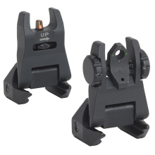 MEPRO FABS - FLIP ALUMINUM BACKUP SIGHTS 4 DOT REAR  /  ORANGE HYPER BRIGHT FRONT  - BLACK