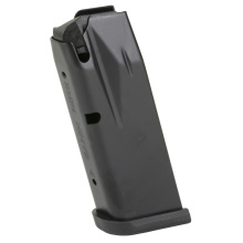 MC9 Magazine, 9MM, 12 Rounds, Fits Canik MC9, Matte Finish, Black, Includes Black Finger Rest Baseplate and Flush Baseplate MA2277