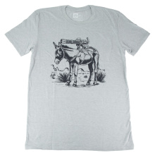 Burro, T-Shirt, 2X Large, Cotton Polyester Blend, Stone Gray Heather MAG1528-041-2XL