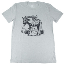 Burro, T-Shirt, Large, Cotton Polyester Blend, Stone Gray Heather MAG1528-041-L
