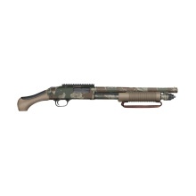 590 Blikesem, Pump, 12 Gauge, 3" Chamber, 14.375" Barrel, Rhodesian Brushstroke Camo Finish, Flat Dark Earth AfterShock Grip and Forend with Leather Strap, Bead Sights, Picatinny Rail, 5 Rounds, Includes Cylinder Bore Choke, Overall Length 26.5" 50632