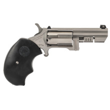 Recluse, Single Action Only, Revolver, 22 WMR, 2" Barrel, Stainless Steel, Matte Finish, Silver, Rubber Grips, Adjustable Sights, 5 Rounds NAA-RECLUSE