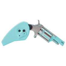 Iris, Single Action, Revolver, Small Frame, 22WMR, 1.625" Ported Barrel, Cerakote Finish, Turquoise/Silver, Folding Holster Grip, Half-Moon Sight, Safety Notch, 5 Rounds NAA-22M-PB-HG