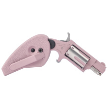 Rose, Single Action, Revolver, Small Frame, 22WMR, 1.125" Barrel, Cerakote Finish, Pink Champagne/Silver, Folding Holster Grip, Half-Moon Sight, Safety Notch, 5 Rounds NAA-22MS-RC-HG
