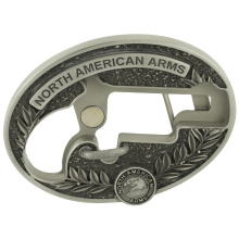 Long Rifle Oval Ornate Belt Buckle, For 1 1/8 Long Rifle only, Secure Clip Release, Fits Belts 1" to 1 1/2" Wide BBO-L