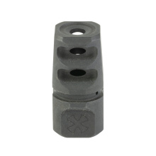 Muzzle Brake, 5.56 NATO, Fits AR, 1/2X28 Thread Pitch, Matte Finish, Black, Two Port, Noveske Cross Engraved 05002574