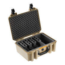 V300PF5 Vault Pistol Case, Pre Cut Polyurethane Foam, Polymer Construction, Tan, 17.54"x14.21"x7.16", 7.39 lbs VCV300-0060-TAN