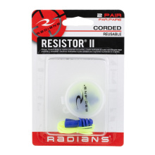 Resistor II Reusable Corded Ear Plug, 2 Pair, NRR 27, 4 Flange Tapered Shape, Aqua FP43BP2
