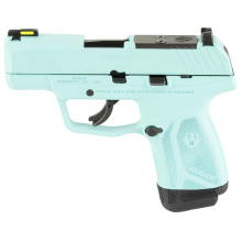 MAX-9, Striker Fired, Semi-automatic, Polymer Frame Pistol, Sub-Compact, 9MM, 3.2" Barrel, Robin's Egg Blue Cerakote, Front TFO Night Sight, Optics Ready, Thumb Safety, 10 Rounds, 2 Magazines 03501