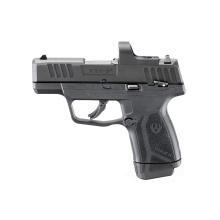 MAX-9, Striker Fired, Semi-automatic, Polymer Frame Pistol, Sub-Compact, 9MM, 3.20" Barrel, Black Oxide Finish, Adjustable Rear Sight, Optics Ready, Thumb Safety, 12 Rounds, 1 Magazines, Includes Ruger ReadyDot Micro Reflex Sight 03523