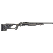 American Rimfire Target| Bolt-Action Rifle, 22 LR, 18" Threaded Barrel, 1/2x28 Thread Pitch, Satin Stainless Steel Finish, Black Laminated Thumbhole Stock, Factory-Installed One-Piece Scope Base, 10Rd 8366