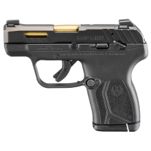 LCP MAX, Double Action Only, Semi-automatic, Polymer Frame Pistol, Compact, 380 ACP, 2.8" Gold Titanium Nitride Barrel, Nitride Finish, Black, Tritium Front Sight with White Outline and Drift Adjustable Rear Sight, 10 Rounds, 1 Magazine, Includes Soft Po