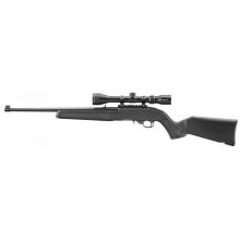 10/22, Semi-automatic, 22LR, 18.5" Cold Hammer Forged Barrel, Satin Finish, Black, Adjustable Rear Sight, Gold Front Bead Sight, Manual Safety, 10 Round Rotary Magazine, Includes Factory-Mounted Viridian EON 3-9X40 Scope 32003
