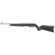 10/22, Semi-automatic, 22LR, 16.4" Threaded Barrel, 1/2X28 Thread Pitch, Stainless Steel Barrel, Black Polymer Stock, Adjustable Rear Sight, Gold Front Bead Sight, Manual Safety, 10 Round Rotary Magazine 32004