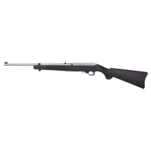 10/22 Takedown, Semi-automatic, 22LR, 18.5" Cold Hammer Forged Barrel, Matte Finish, Stainless Steel, Black Synthetic Stock, Adjustable Rear Sight, Gold Bead Front Sight, Manual Safety, 10 Round Rotary Magazine 32010