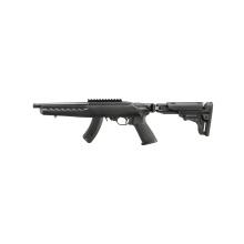 10/22 SBR, Semi-automatic, Short Barreled Rifle, 22 LR, 8" Cold Hammer-Forged Barrel, Threaded 1/2X28, Matte Finish, Black, Picatinny Rail, Pistol Grip, Folding Adjustable Stock, 15 Rounds, 1 Magazine, OAL 26" 33000