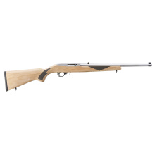 10/22 Sporter, 75th Anniversary, Semi-Automatic Rifle, 22 LR, 18.5" Barrel, Clear Satin Finish, Alloy Steel, Natural Finish Hardwood Stock with Laser Checkering, Adjustable Rear & Gold Bead Front Sight, 10 Rounds, 1 Magazine 41275