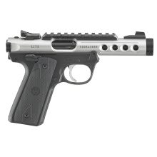 Mark IV 22/45 Lite| 22LR, 4.4" Threaded Barrel, Polymer Frame, Silver Finish, Checkered Grips, Two 10Rd Magazines, Adjustable Rear Sight 43945