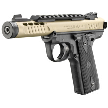 Mark IV 22/45 Lite | 22LR 4.4" Threaded Barrel, Anodized Finish, Champagne, Black Frame, Checkered Grips, Adjustable Rear Sight, Ambidextrous Safety, 10 Rounds, 2 Magazines 43955 , Single Action, Semi-automatic, Polymer Frame Pistol