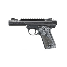 Mark IV 22/45 Lite NON-THREADED 22LR, 4.4" Barrel, Anodized Finish, Black, Oversized G10 Grips, Adjustable Rear Sight, Ambidextrous Safety, 10 Rounds, 2 Magazines 43959 Single Action, Semi-automatic, Polymer Frame Pistol