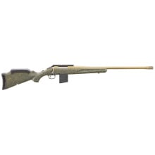 American Generation II, Predator, Bolt Action Rifle, 400 Legend, 22" Spiral Fluted Barrel, 1:16 Twist, Threaded 11/16"-24, Muzzle Brake, Cerakote Finish, Burnt Bronze, Green Splatter Synthetic Stock, Manual Safety, Picatinny Rail, 5 Rounds, 1 Magazine 46