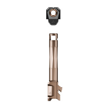 RAMJET Fluted Barrel with AFTERBURNER Muzzle Brake, 9MM, DLC Finish, Bronze, INTRA-LOK Mou+nting System, Fits Glock 26 Gen 5 R0942