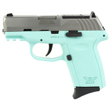 CPX-2 Gen 3 RDR, Semi-automatic Pistol, Double Action Only, Compact Polymer Frame, 9MM, 3.1" Barrel, Natural Stainless Slide, SCCY Blue Frame, 3 Dot Sights, Optics Ready, 10 Rounds, 2 Magazines CPX-2TTSBRDRG3