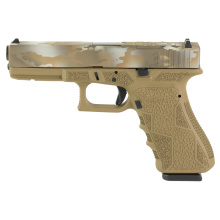 22 Gen3, Striker Fired, Semi-automatic, Polymer Frame Pistol, Full Size, 40 S&W, 4.49" Barrel, FDE Multicam Slide With FDE Frame, Fixed Sights, 15 Rounds, 2 Magazines, Glock OEM Rail, Right Hand, Laser Engraved Frame, Optic Cut 300-108-0100-02
